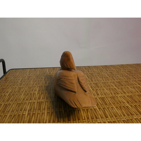 Vintage Wooden Duck Decoy With Glass Eyes - Picture 6 of 7